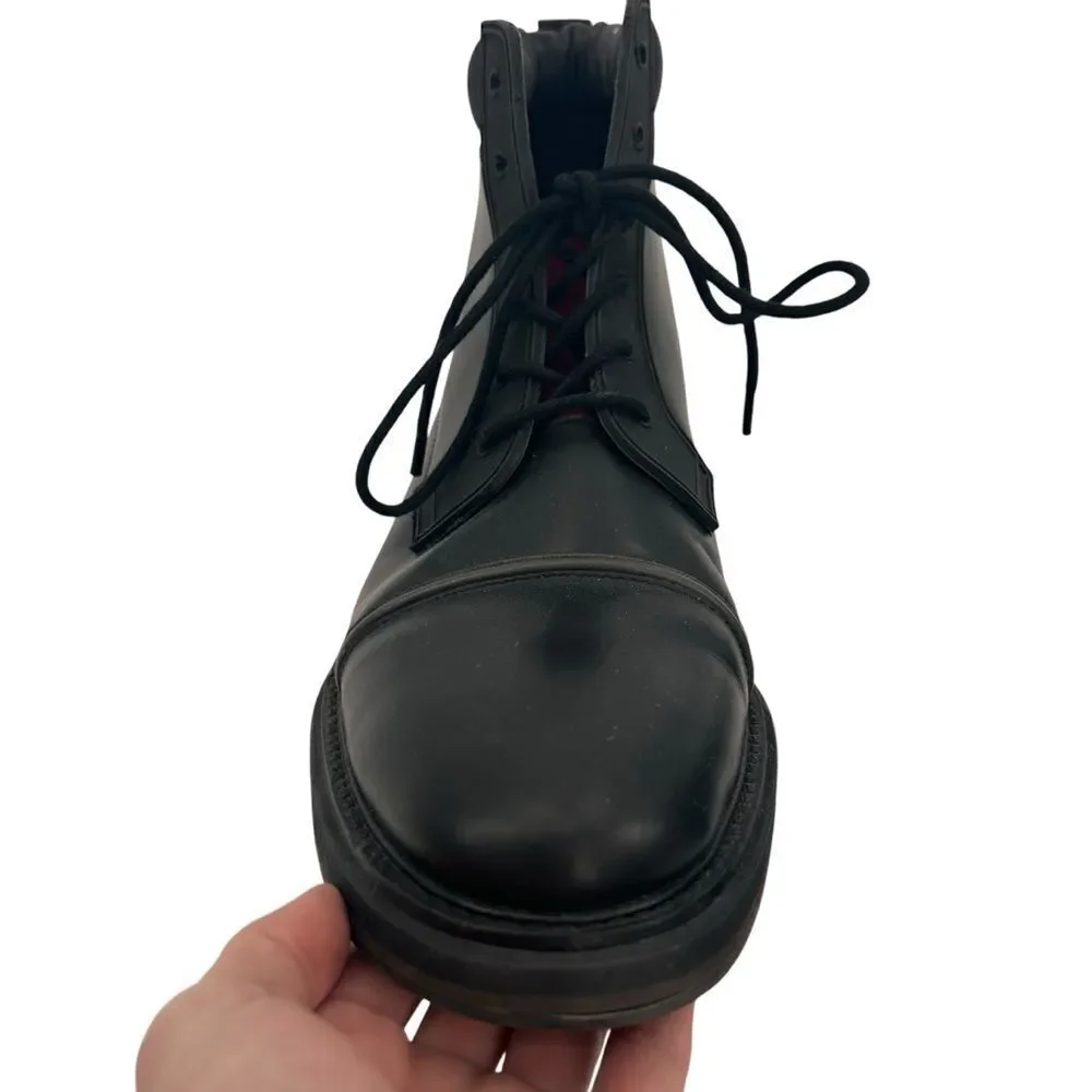 Vintage Foundry Men's Black with Olive Leather Boots size 10